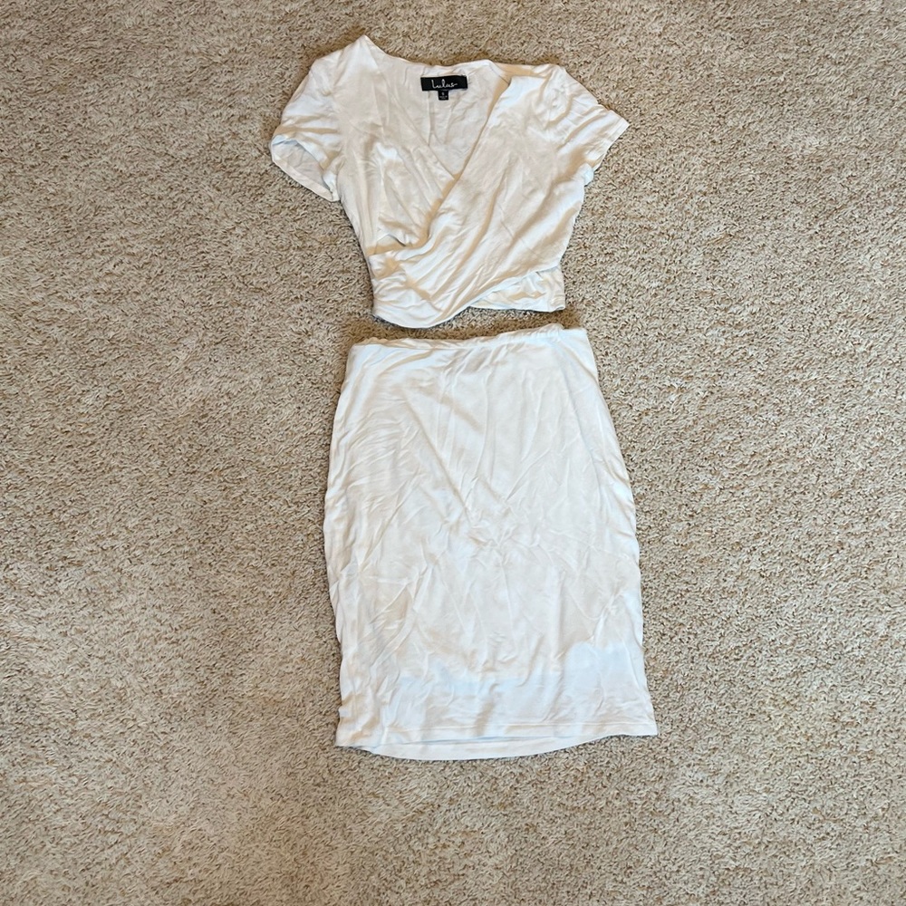 Lulus Cropped Shirt and Skirt
